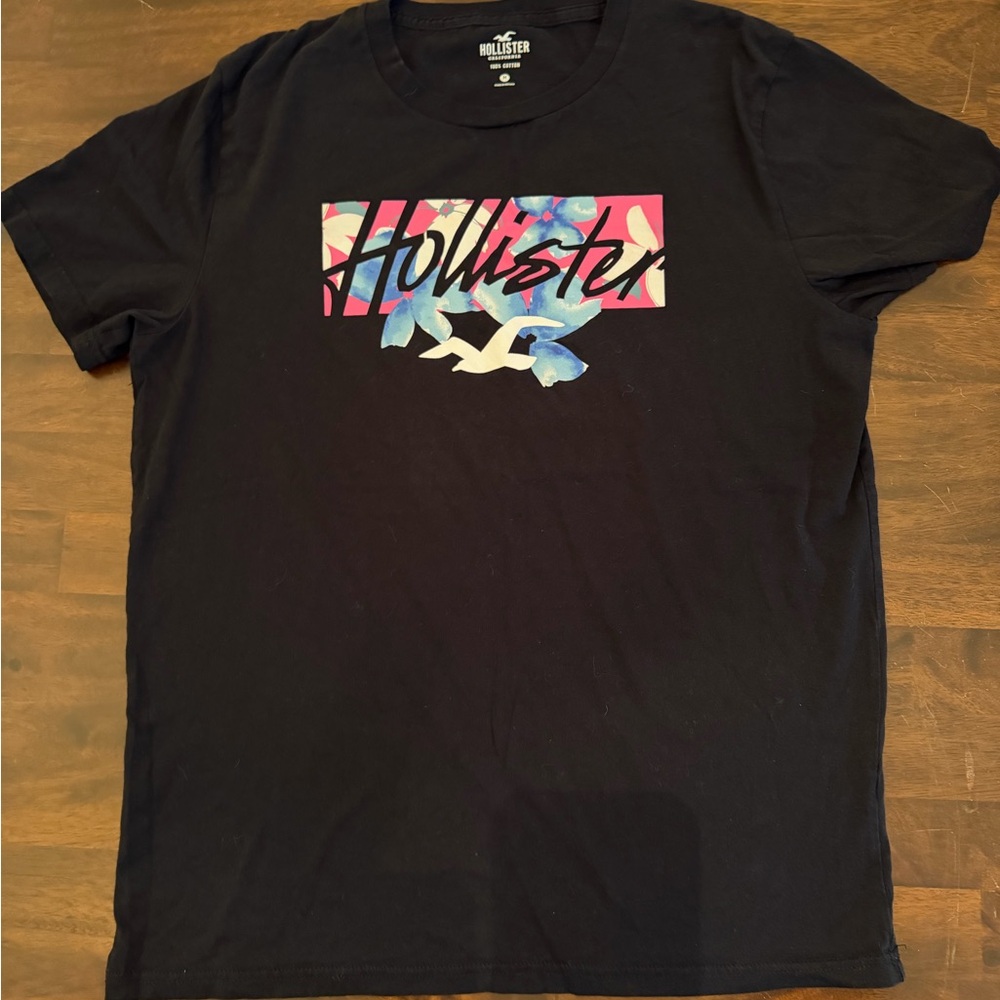 Hollister Black Tee with Vibrant Graphic